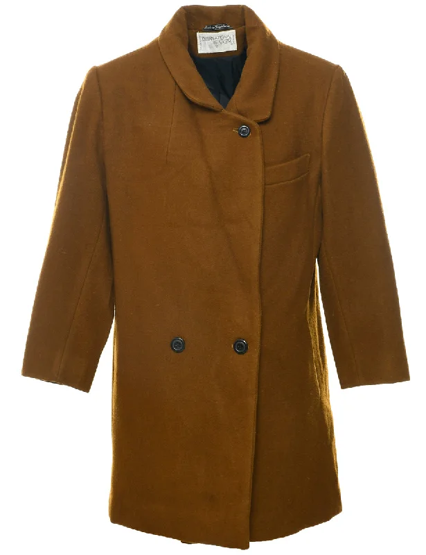Double Breasted Wool Coat - M Quilted Jacket Anorak Windbreaker