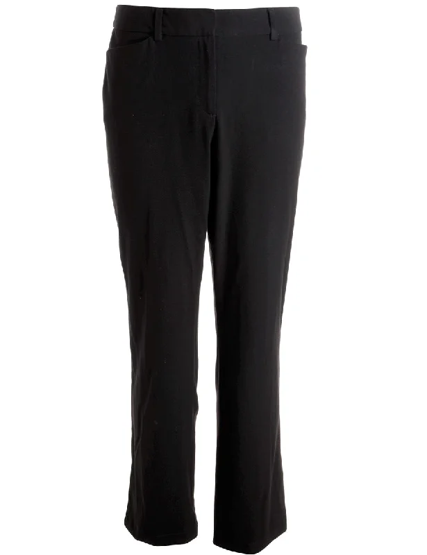 Reworked Cropped Dana Tapered Trousers - W36 Trousers Silk Elegant