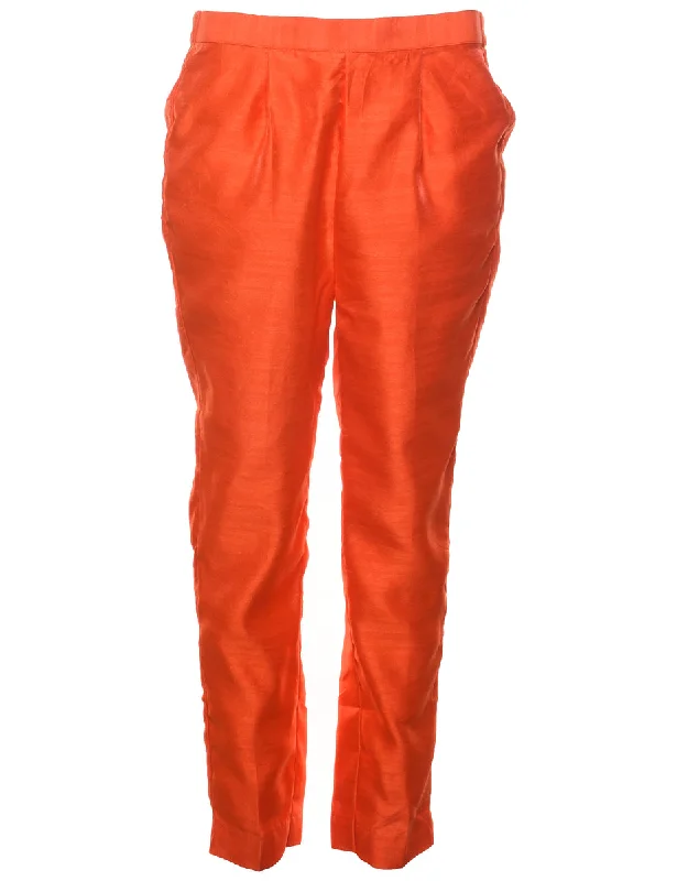 Tapered Orange Trousers - W24 L26 Trousers Canvas Durable