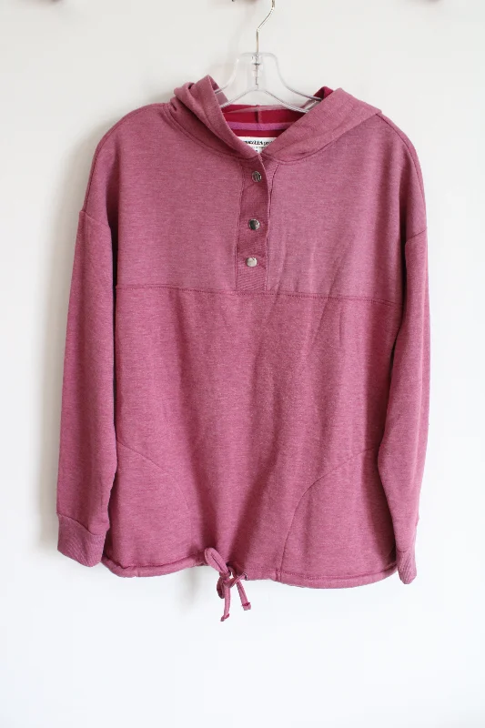 The Sweatshirt Project Pink Soft 1/4 Button Pullover Sweatshirt | S Turtleneck Warm Pullover
