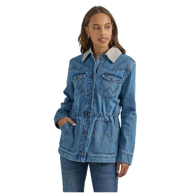 112353148 Wrangler Women's Retro Denim Barn Coat Trapeze Tunic Caftan