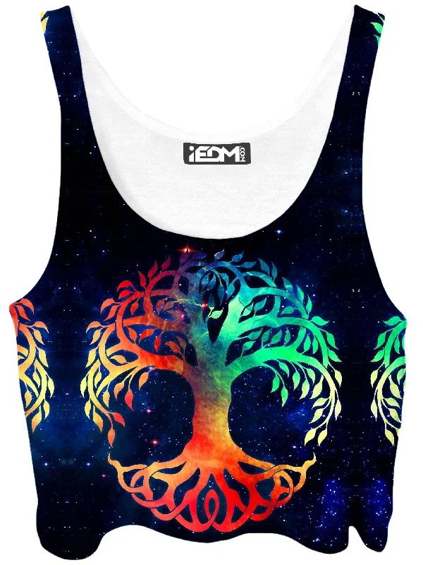 Tree of Life Crop Top Solid Color Striped Floral