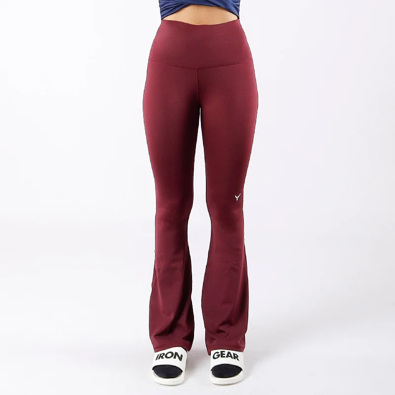 High-Rise Flare Leggings Fashionable Leather-Look Leggings