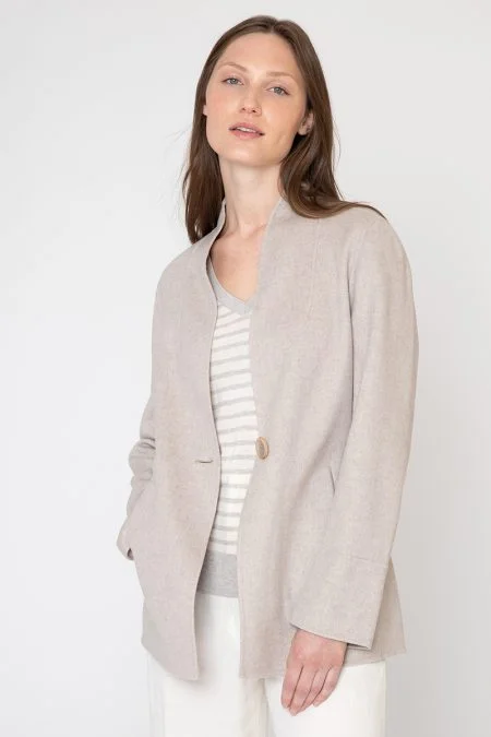 Kinross Cashmere LWT Easy One Button Coat Down Puffer Quilted