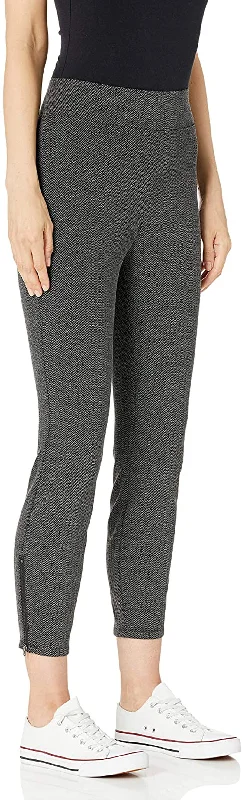 Daily Ritual Women's Ponte Knit Skinny-Fit Legging with Ankle Side Zips Trendy Mesh Leggings