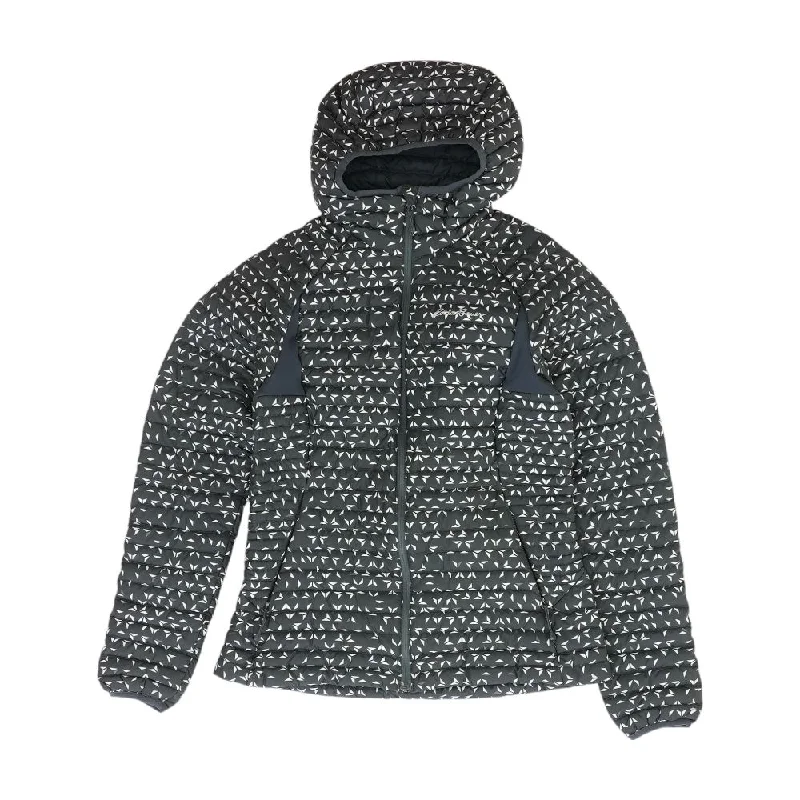 Gray Geometric Puffer Coat Tailored Straight A-Line