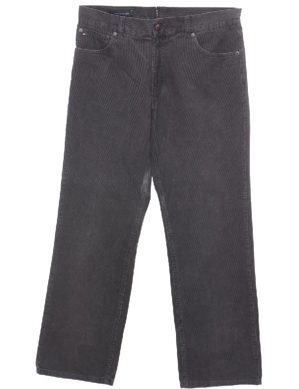 Tommy Hilfiger Grey Classic Corduroy Trousers - W34 L32 Trousers Brand Named