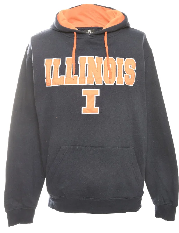 Illinois Printed Hoodie - L Hoodie with Zipper Versatile Modern