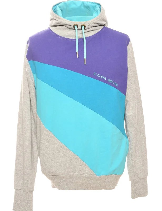 Grey Hooded Sweatshirt - M Hoodie with Full-Zip Functional Layering