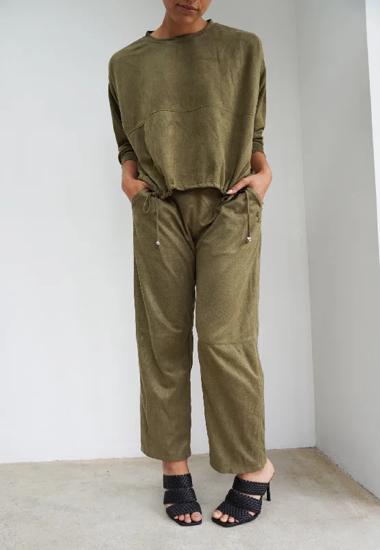 EON TROUSERS MOSS GREEN Trousers Floral Bohemian