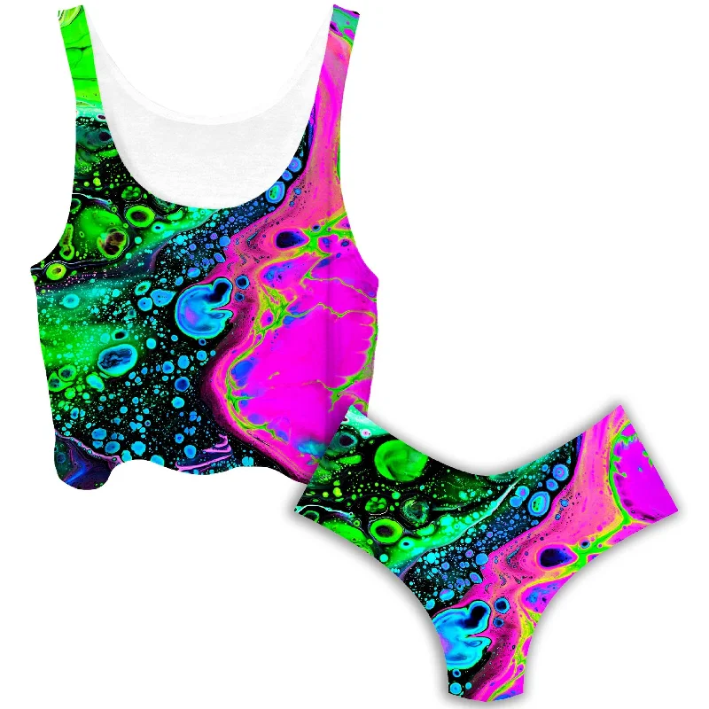 Jasper Sea Crop Top and Booty Shorts Combo Nylon Fabric Polyester Fabric Spandex Fabric Jasper Sea Crop Top and Booty Shorts Combo Nylon Fabric Polyester Fabric Spandex Fabric
