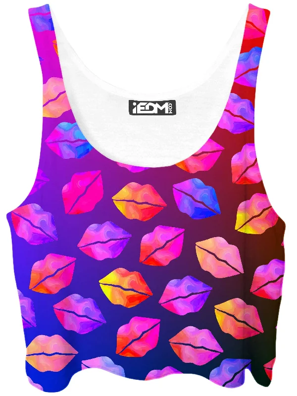 Love Lips Crop Top Polka Dot Checkered Tartan