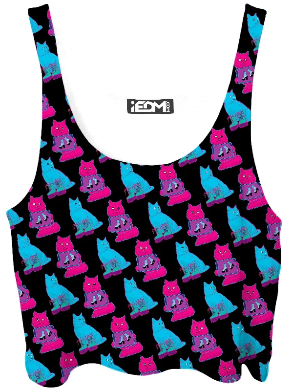 Boots N Cats Crop Top Knit Fabric Woven Fabric Fleece Fabric