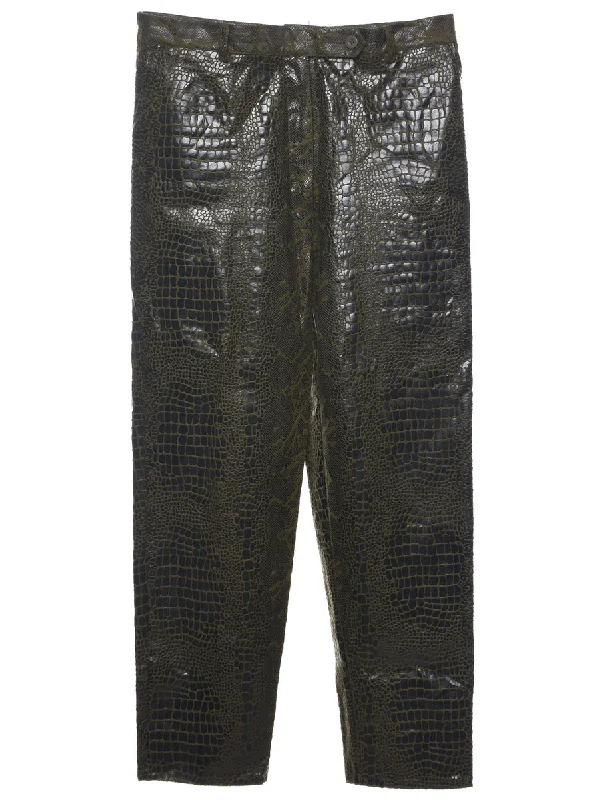 Olive Green Trousers - W34 L28 Trousers Chinos Classic