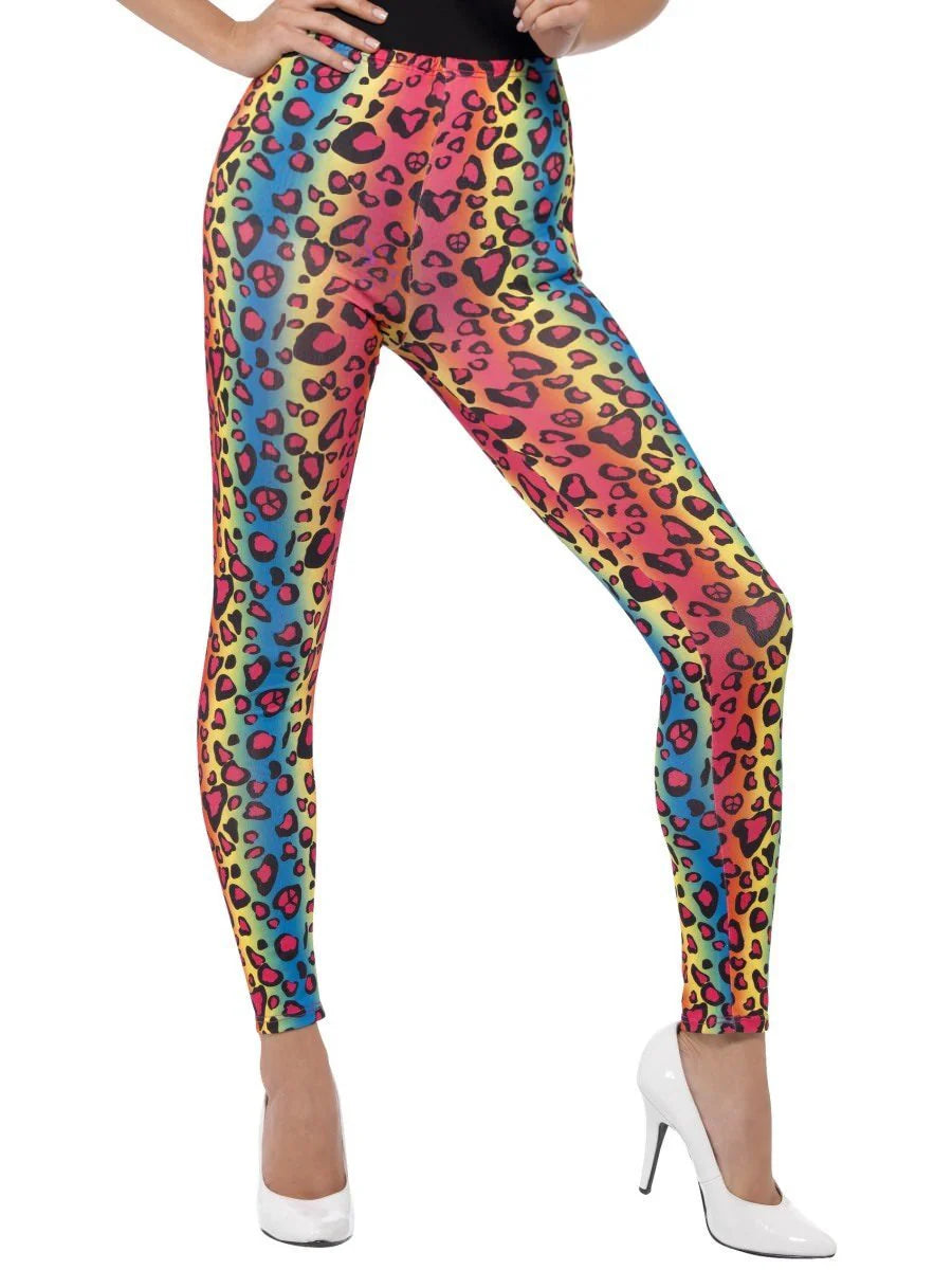 Neon Leopard Print Leggings Stylish Patterned Active Leggings