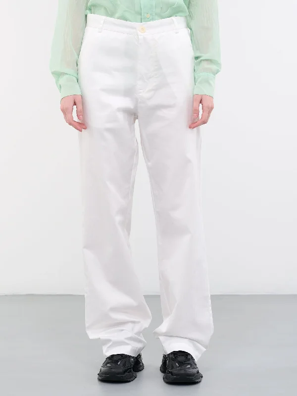 Cotton Trousers (P02A-WHITE) Trousers Velvet Soft