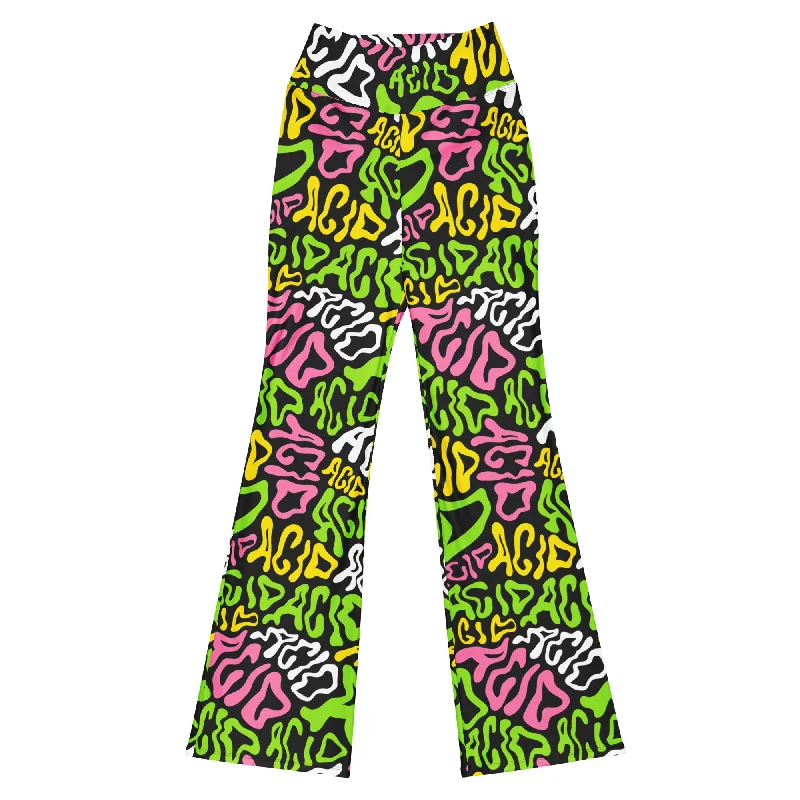 Candy Acid Flare Leggings Elegant Metallic Leggings