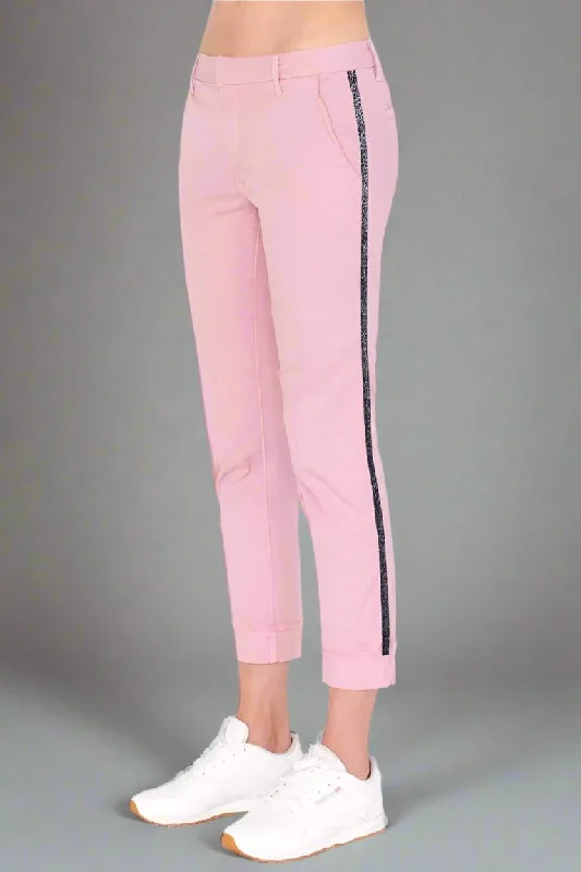 Sundry Glitter Stripe Roll Up Chino Trousers Trousers Seasonal Trendy