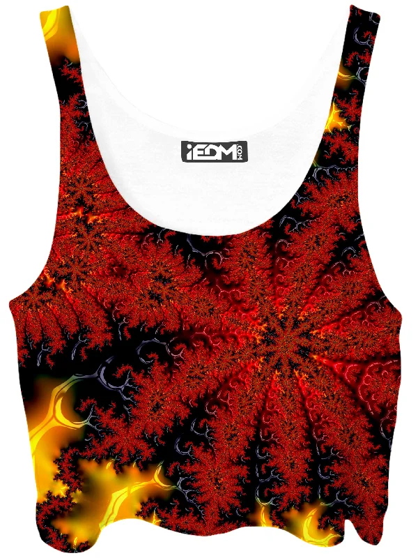 Points Crop Top Solid Print Embellished