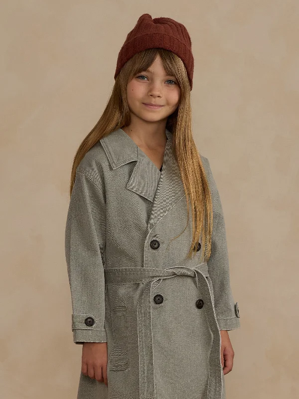 Rylee & Cru Trench Coat, Washed Laurel Stand-Up Roll-Neck Turtle