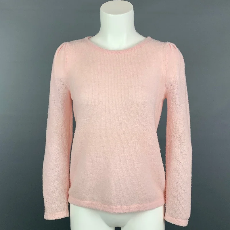 JENNIFER MEYER for BARNEY'S NEW YORK Size S Pink Merino Wool Blend Pullover Square Neck Pullover