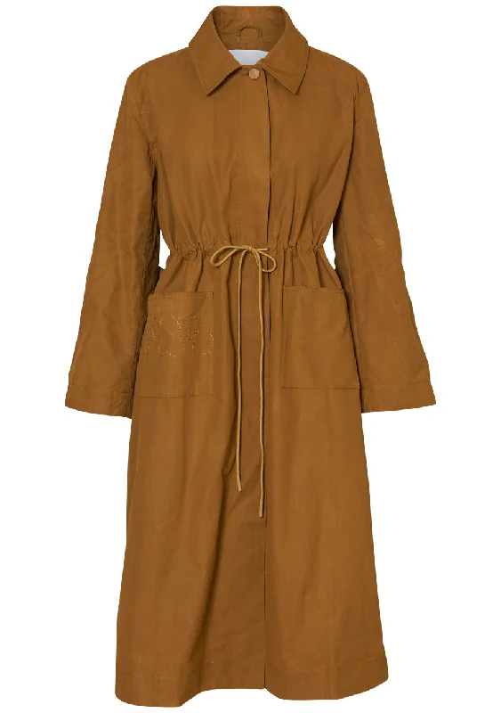 Vania Coat Ochre Toggle Coat Shawl Collar Coat Notch Collar Coat