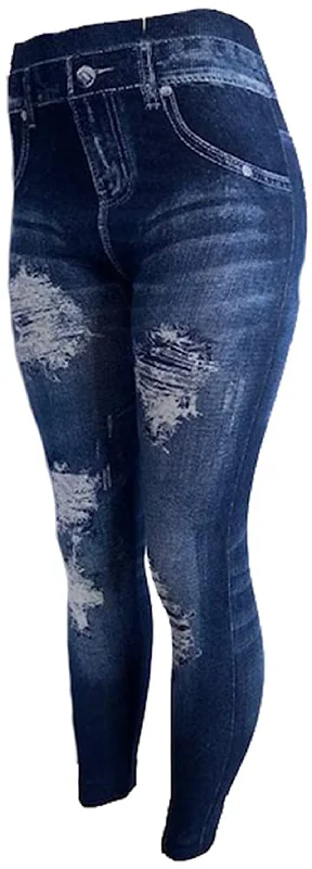 CLOYA Women's Denim Print Seamless Full Leggings for All Seasons - One Size Fits Large & X-Large Trendy Sporty Compression Leggings CLOYA Women's Denim Print Seamless Full Leggings for All Seasons - One Size Fits Large & X-Large Trendy Sporty Compression Leggings