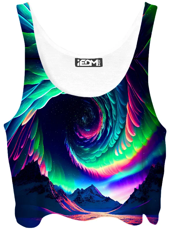 Northern Lights II Crop Top Striped Floral Plaid