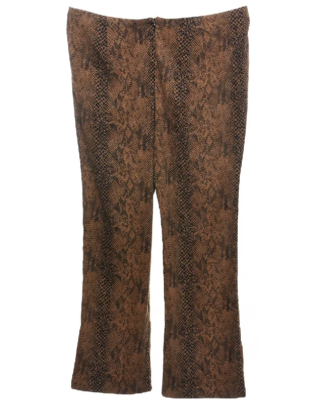 Snakeskin Pattern Trousers - W40 L32 Trousers sophisticated sleek