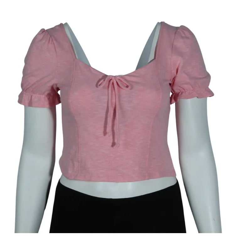 KINGSTON GREY - Square Neck Crop Top Asymmetrical Pockets Print