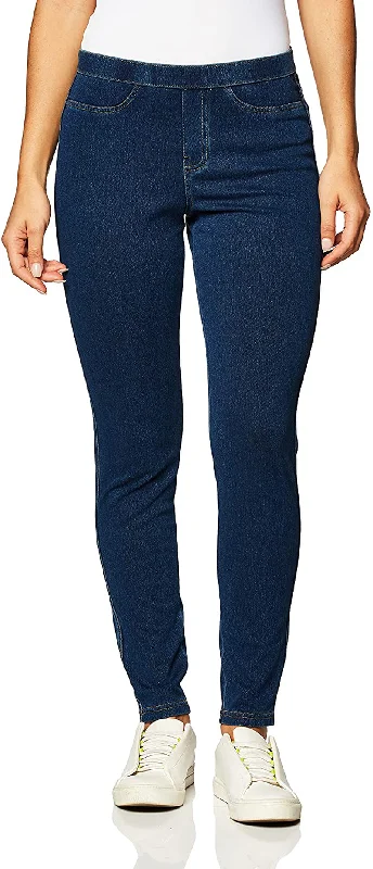 No Nonsense Women's Classic Indigo Denim Jean Leggings Stylish Sweatproof Leggings