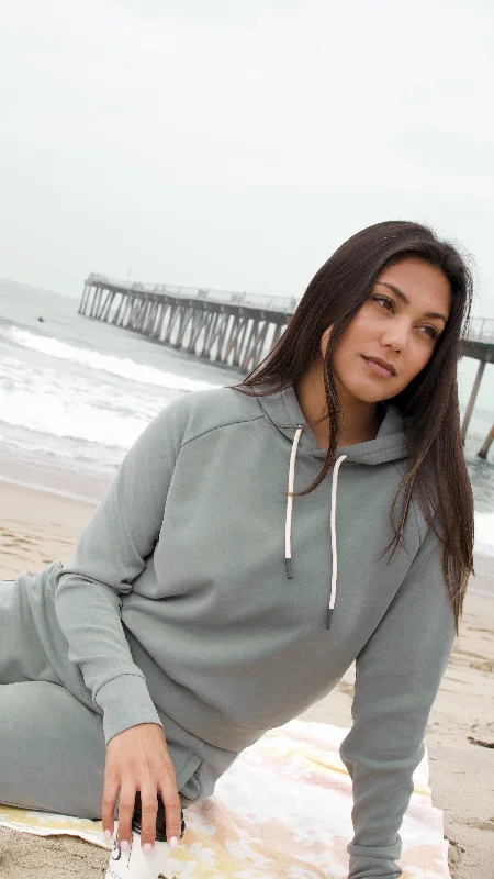 Later On Pullover Hoodie Boat Neck Sweater
