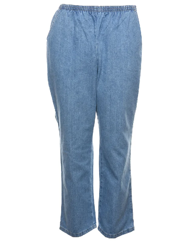 Light Wash Denim Trousers - W26 L29 Trousers Spring Floral