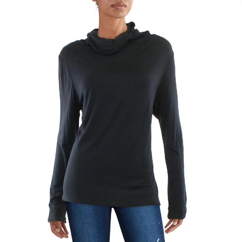 Inner Beauty Womens Cowl Neck Built In Mask Pullover Top Boat Neck Sweater