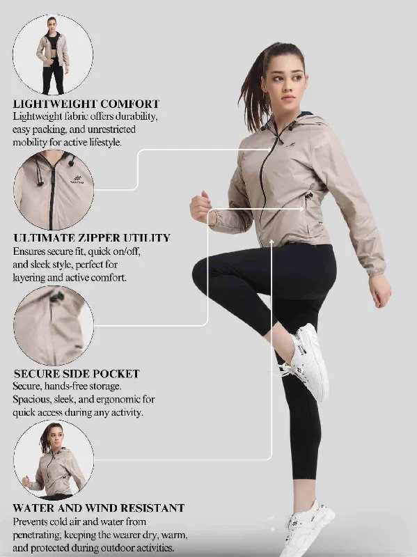 Waterproof & Lightweight Rain Coat for Women Bike Riding Cotton Linen Terry