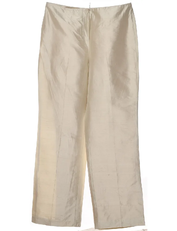 Off White Trousers - W34 L33 Trousers Satin Smooth