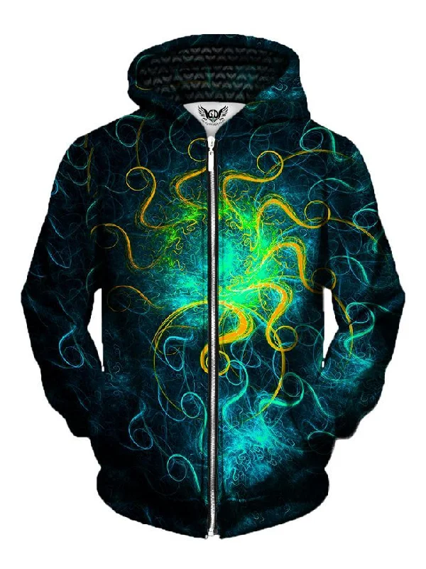 Euphoric Space Psychedelic Mandala Zip-Up Hoodie Hoodie with Front Slit Layering Stylish Euphoric Space Psychedelic Mandala Zip-Up Hoodie Hoodie with Front Slit Layering Stylish