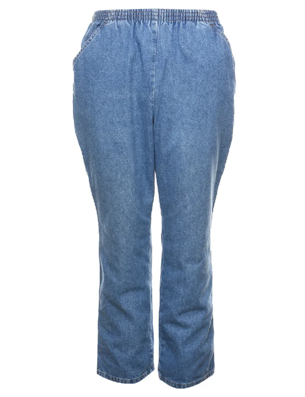 Light Wash Denim Trousers - W28 L28 Trousers Summer Linen