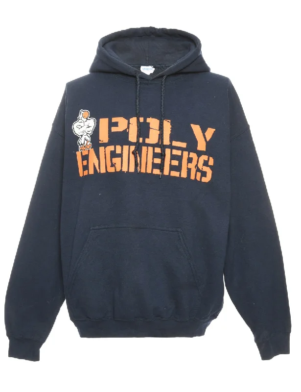 Gildan Printed Hoodie - M Hoodie with Raglan Sleeves Sporty Comfortable