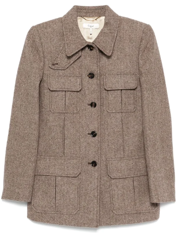 Chloè Women's Coats Buttoned Zippered Snapped