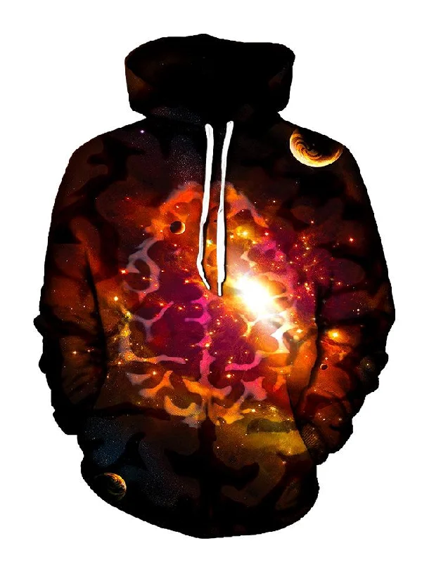 Mindful Space Pullover Hoodie Hoodie with Raw Hem Edgy Unfinished