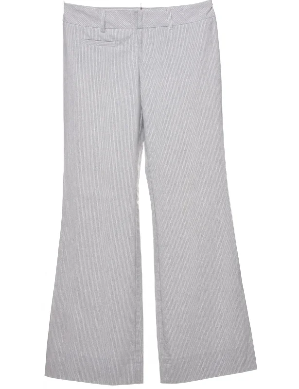 Pinstriped Light Grey Trousers - W31 L34 Trousers Review Highly