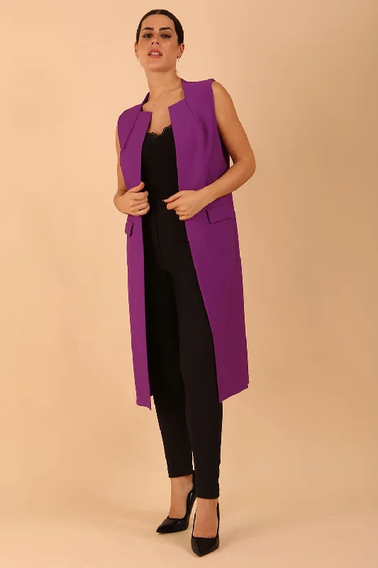 Seed Harvard Sleeveless Coat Zip Front Button Front Snap Front
