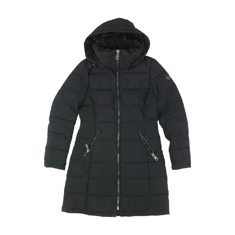 Black Solid Coat Off-the-Shoulder Jacket Double-Breasted Coat Single-Breasted Coat