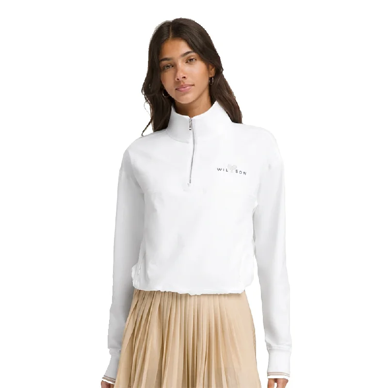 Wilson Davenport Woven Womens Tennis Pullover Crew Neck Wool