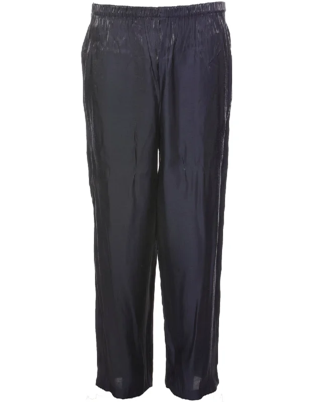 Navy Trousers - W26 L28 Trousers Striped Patterned