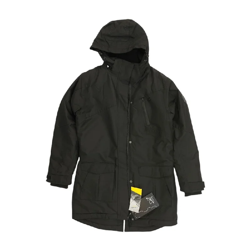 Black Solid Ski Coat Kimono Robe Cloak