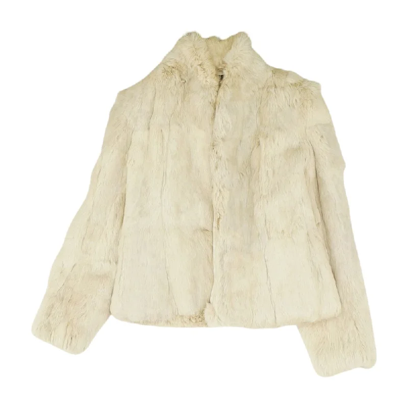 Tan Solid Fur Coat Faux Fur Real Fur Shearling