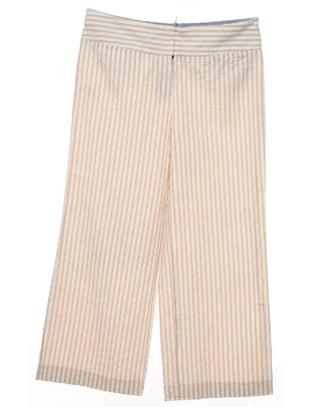 Tommy Hilfiger Striped Wide-Leg Y2K Trousers - W32 L29 Trousers New Arrival