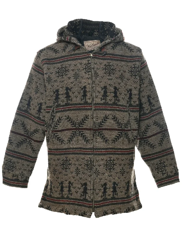 Woolrich Wool Coat - M Denim Leather Suede